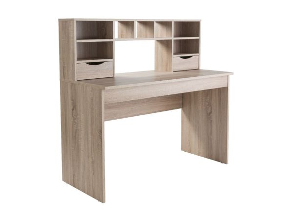 Alphason Albion Light Oak Desk with Hutch