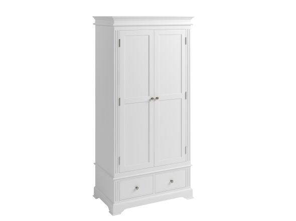 Snooze White Wooden 2 Door Wardrobe