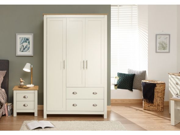 GFW Lancaster 3 Door 2 Drawer Wardrobe