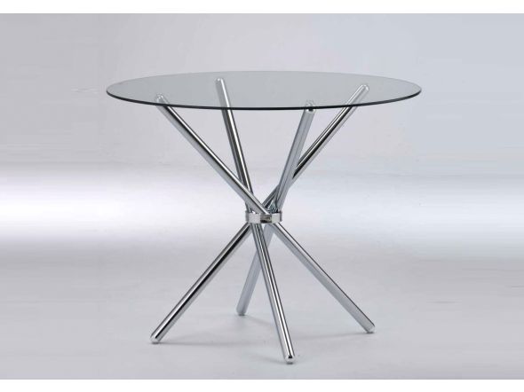 LPD Casa Glass & Chrome Dining Table