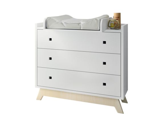 Mathy By Bols Madavin 3 Drawer Chest & Changing Station with Natural Legs