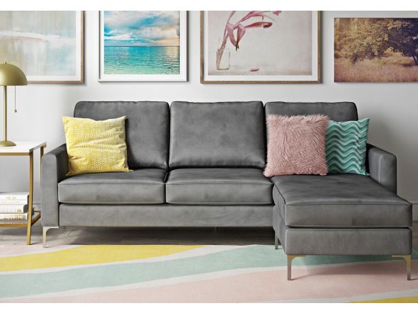 Dorel Chapman Velvet Corner Sofa