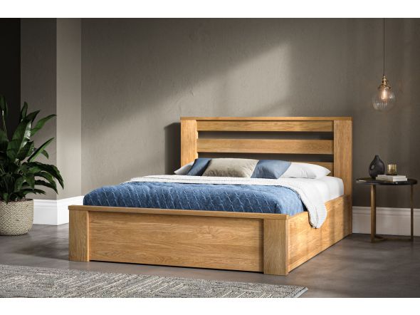 Emporia Beds Charnwood Solid Oak Ottoman closed