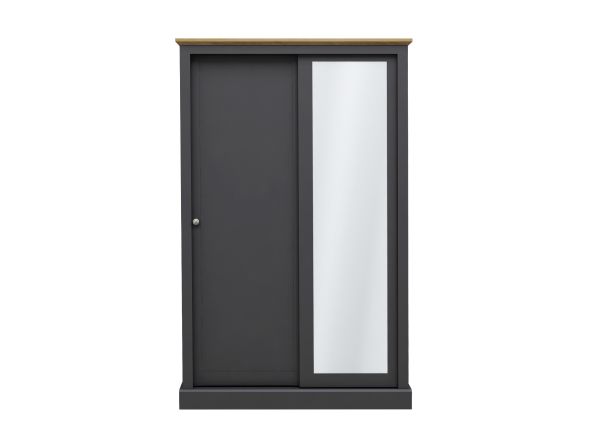 LPD Devon Charcoal & Oak 2 Door Sliding Mirrored Wardrobe