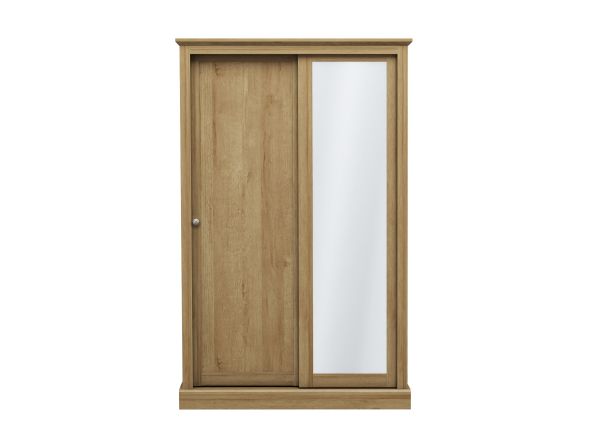 LPD Devon Oak 2 Door Sliding Mirrored Wardrobe