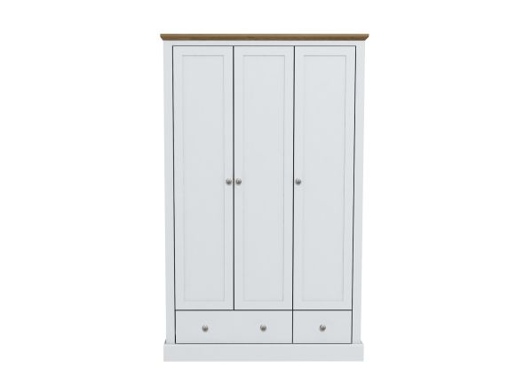 LPD Devon 3 Door 2 Drawer White & Oak Wardrobe