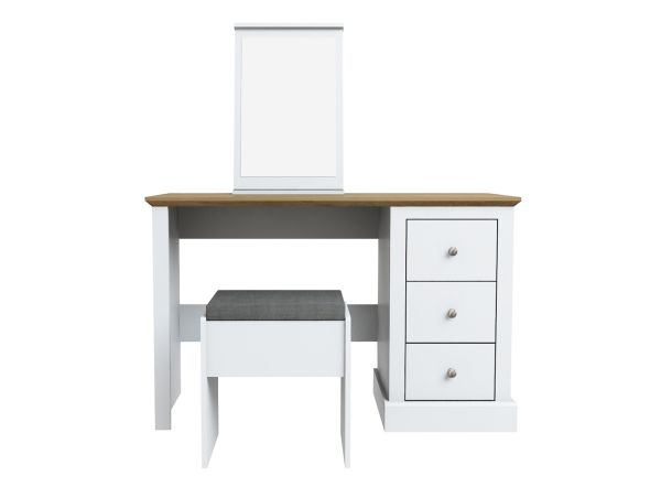 LPD Devon White & Oak Dressing Table Set