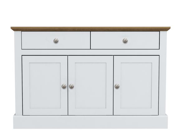 LPD Devon 3 Door 2 Drawer White & Oak Sideboard