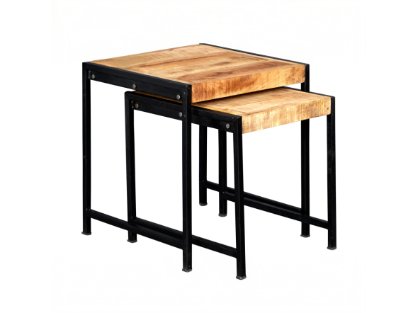 Indian Hub Cosmo Industrial Nest of 2 Tables