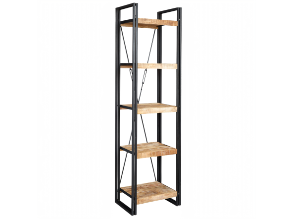 Indian Hub Cosmo Industrial Slim Open Bookcase