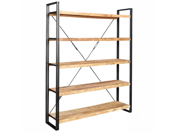 Indian Hub Cosmo Industrial Large Open Bookcase