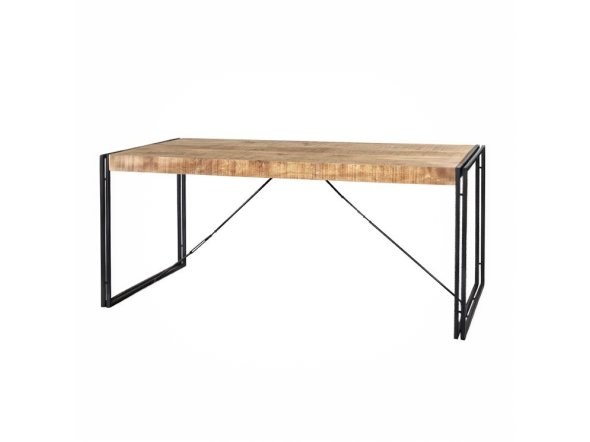 Indian Hub Cosmo Industrial Metal & Wood Dining Table - Large