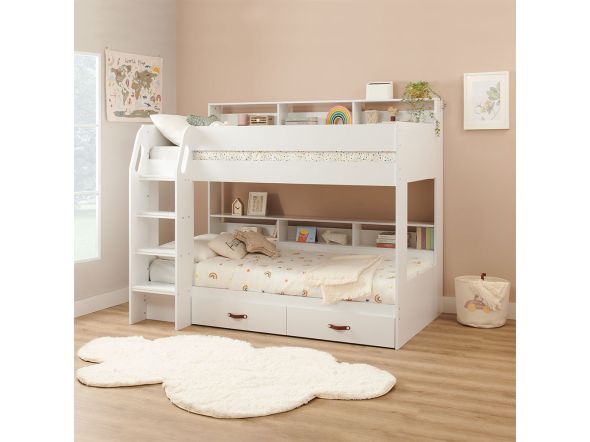 Flair Aviary Kids Bunk Bed with Storage Drawers and Shelves
