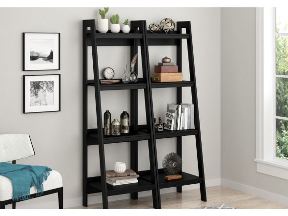 Dorel Lawrence Black Ladder Bookcase (Set of 2)