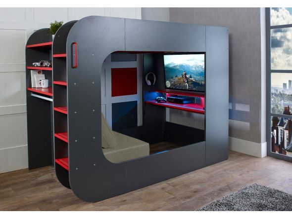 Podbed Gaming High Sleeper with Chair Bed