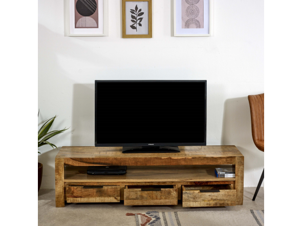 Indian Hub Surrey Solid Wood Large Tvc With 3 Drawers