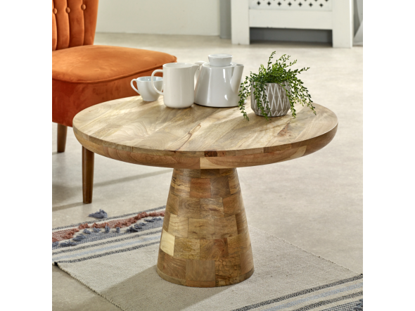 Indian Hub Surrey Solid Wood Coffee Table Mushroom Style