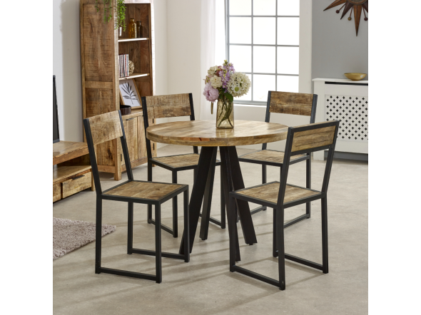 Indian Hub Surrey Solid Wood Round Dining Table 4 Seater