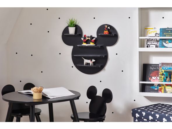 Disney Mickey Mouse Wall Shelf with Storage Black