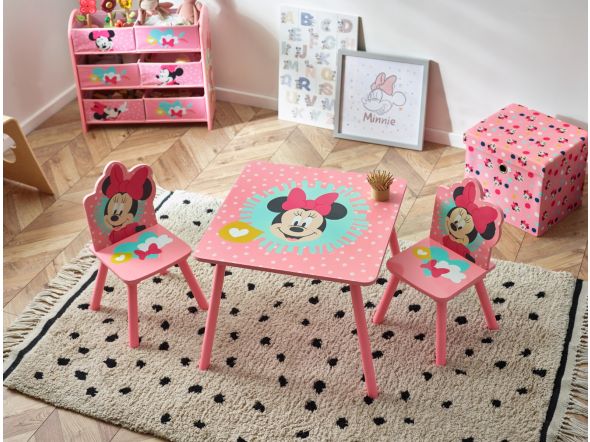 Disney Minnie Mouse Wooden Table and Chairs Set