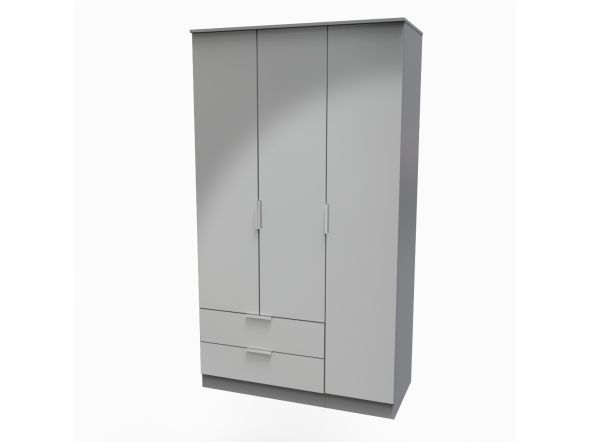 Welcome Furniture Plymouth Tall Triple 2 Drawer Robe Dust Grey