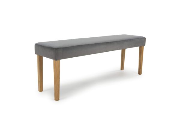 Flair Durham Large Backless Brushed Velvet Grey Bench