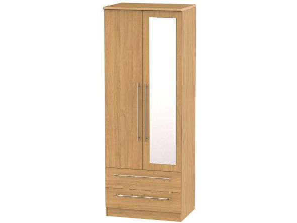 Welcome Furniture Sherwood Tall 2ft6in 2 Drawer Mirror Robe