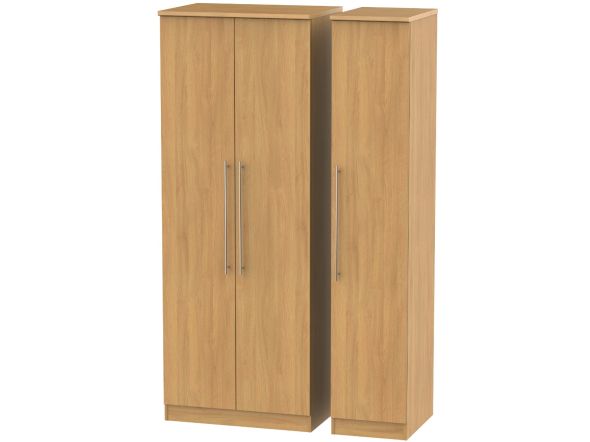 Welcome Furniture Sherwood Tall Triple Plain Robe Modern Oak