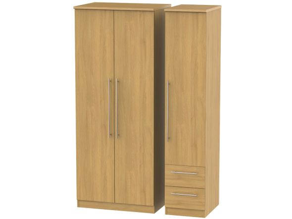 Welcome Furniture Sherwood Triple Plain + Drawer Robe