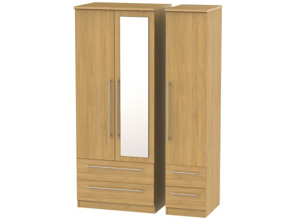 Welcome Furniture Sherwood Triple 2 Drawer Mirror + DrawerRobe