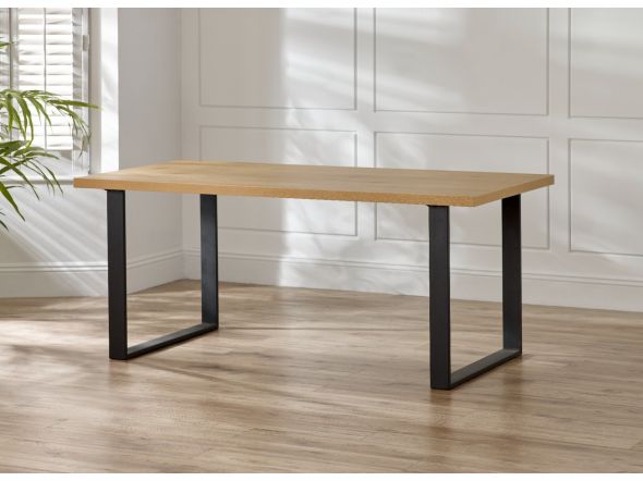 Flair U Leg Dining Table - Oak/Black