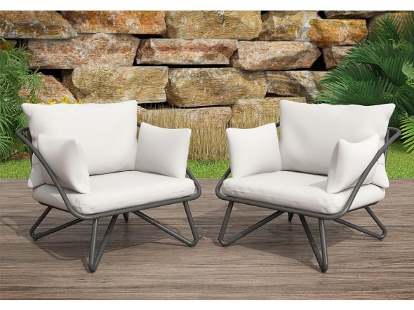 Novogratz Teddi Outdoor Lounge Chairs 2 Piece