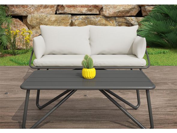 Novogratz Teddi Outdoor Love Seat & Coffee Table Set